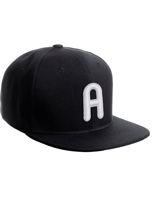 Daxton Classic Snapback 3D Alphabet A to Z Numbers Embroidered Initials Letters Flat Bill Cap