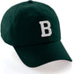 Custom Hat A to Z Initial Letters Classic Baseball Cap, Dk Green Hat Black White