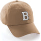 I&W Hatgear Customized Letter Initial Baseball Hat A to Z Team Colors, Khaki Cap Black White