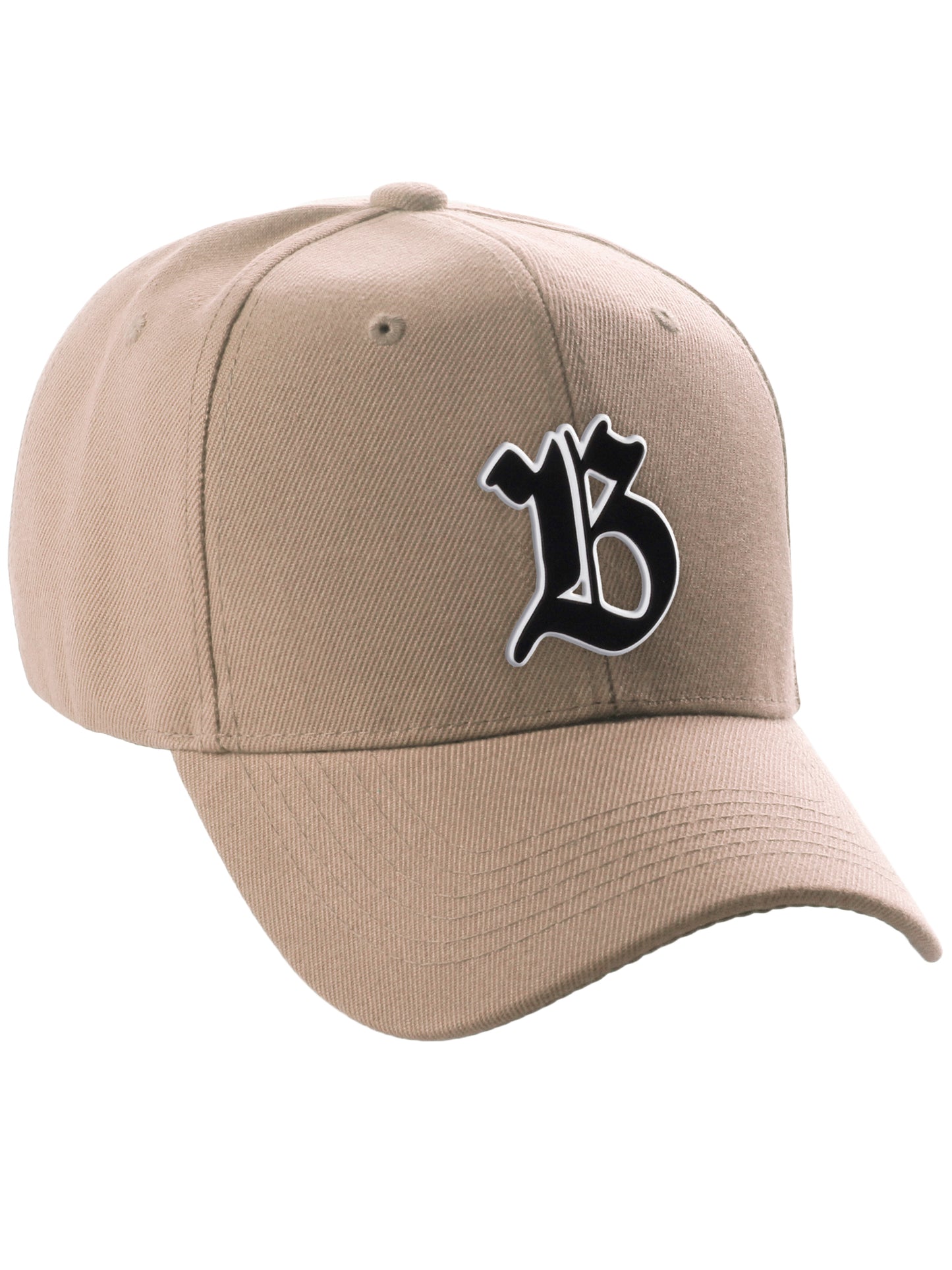 Daxton Structured Baseball Hat Cap Old English A to Z Letter Number Initial
