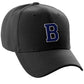 Classic Baseball Hat Custom A to Z Initial Team Letter, Black Cap White Navy