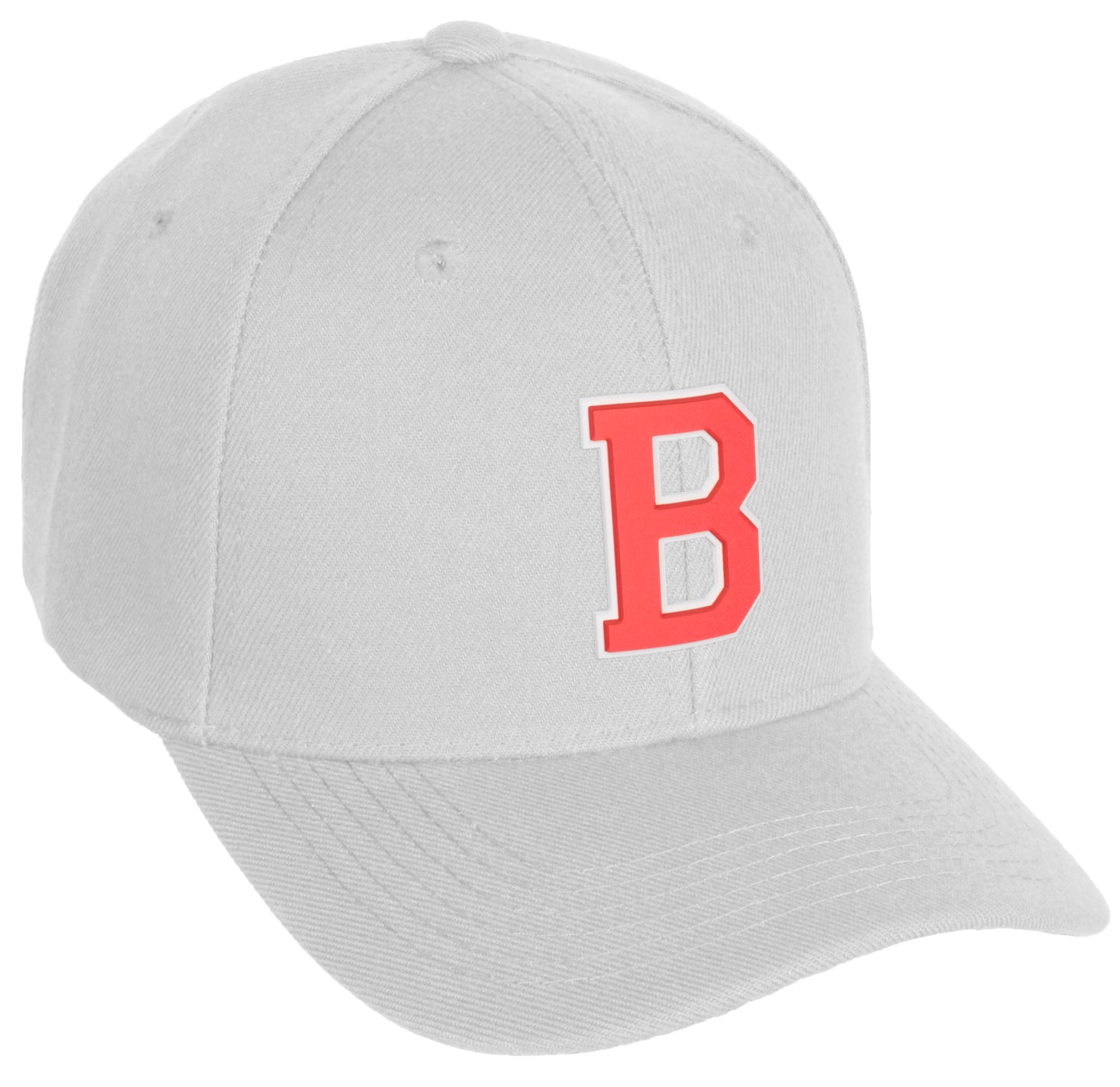 Daxton Classic Structured Baseball Hat Custom A to Z Initial White Rose Letter