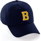I&W Hatgear Customized Letter Initial Baseball Hat A to Z Team Colors, Navy Cap White Gold