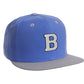 Classic Snapback hat Custom A to Z Initial Letters, Blue Gray Cap Black White
