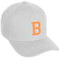 Daxton Classic Structured Baseball Hat Custom A to Z Initial White Neon Orange Letter