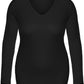 Emmalise Women's Junior and Plus Size Vneck Tshirt Long Sleeves Shirt Tee