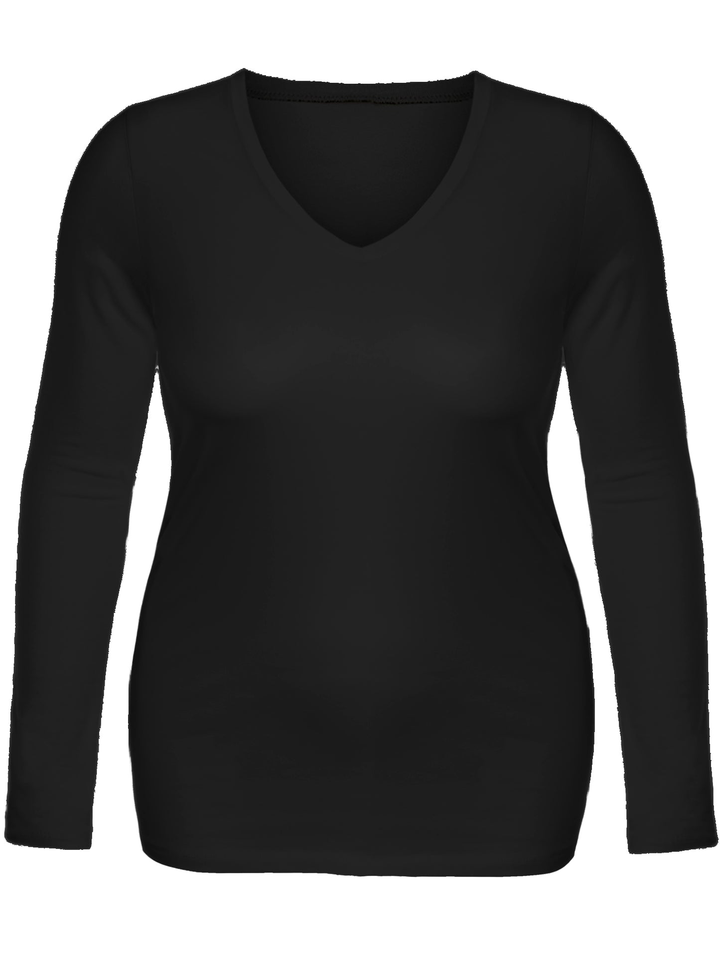 Emmalise Women's Junior and Plus Size Vneck Tshirt Long Sleeves Shirt Tee