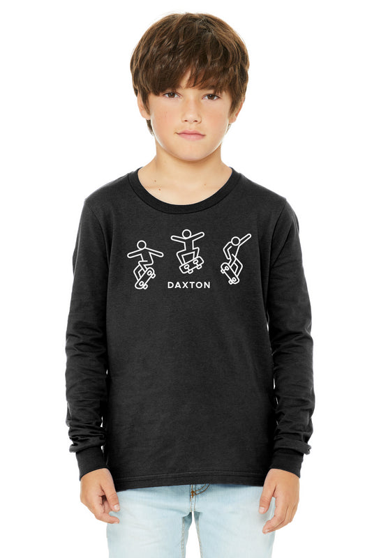 Daxton Youth Long Sleeve Skating Tee Basic Tshirt Tops
