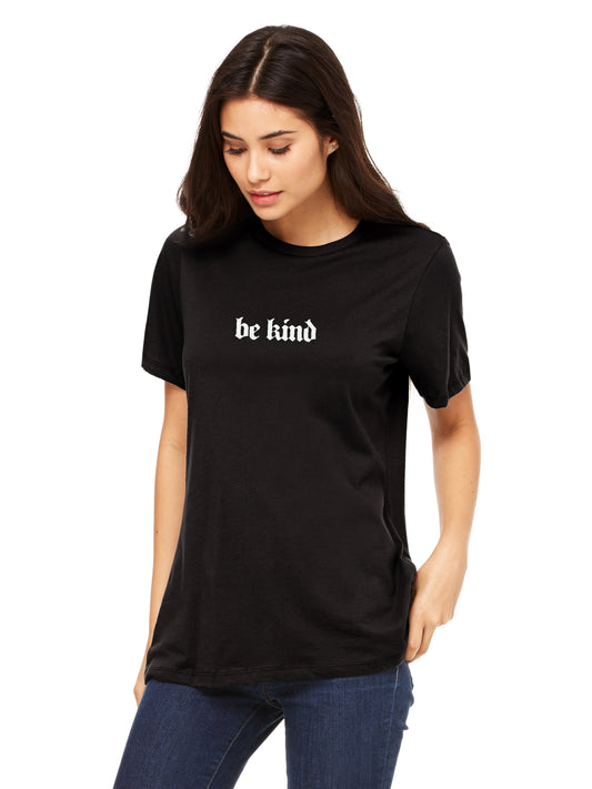 Emmalise Women's Be Kind Round Neck Short Sleeve Tru-Fit Tee Shirt