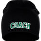 Coach Arch Letters Winter Knit Cuffless Beanie 3D Raised Layers