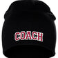 Coach Arch Letters Winter Knit Cuffless Beanie 3D Raised Layers