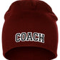 Coach Arch Letters Winter Knit Cuffless Beanie 3D Raised Layers