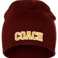 Coach Arch Letters Winter Knit Cuffless Beanie 3D Raised Layers