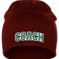 Coach Arch Letters Winter Knit Cuffless Beanie 3D Raised Layers