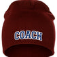 Coach Arch Letters Winter Knit Cuffless Beanie 3D Raised Layers