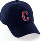 I&W Hatgear Customized Letter Initial Baseball Hat A to Z Team Colors, Navy Cap White Red
