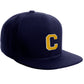 Classic Snapback Hat Custom A to Z Initial Letters, Navy Cap White Gold