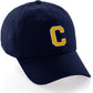 I&W Hatgear Customized Letter Initial Baseball Hat A to Z Team Colors, Navy Cap White Gold