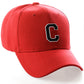 Classic Baseball Hat Custom A to Z Initial Team Letter, Red Cap White Black