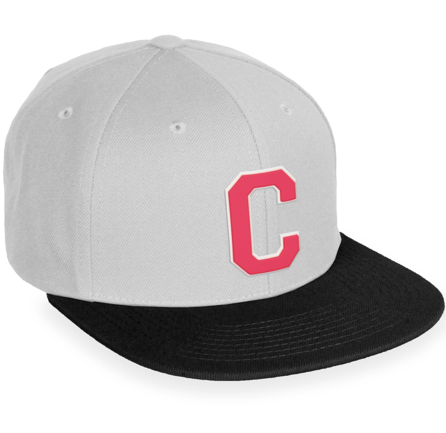 Daxton Classic Snapback White Rose A to Z Letters Flat Bill Visor Cap