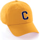 I&W Hatgear Customized Letter Initial Baseball Hat A to Z Team Colors, Gold Cap White Navy