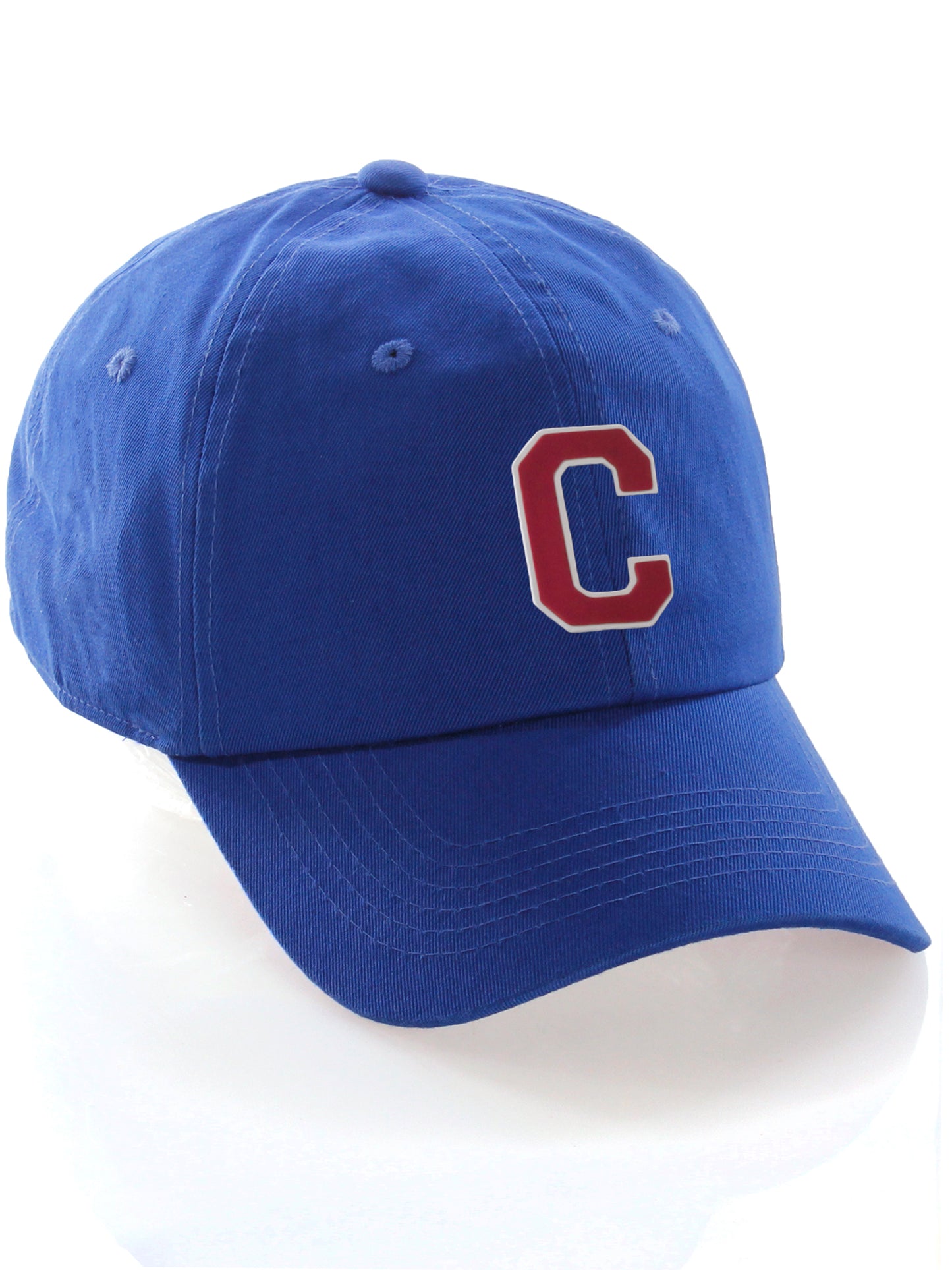 Custom Hat A to Z Initial Letters Classic Baseball Cap, Blue Hat White Red