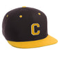 Classic Snapback Hat Custom A to Z Initial Letters, Black Gold Cap White Gold
