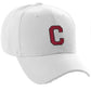 Classic Baseball Hat Custom A to Z Initial Team Letter, White Cap Black Red