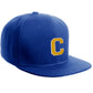 Classic Snapback Hat Custom A to Z Initial Raised Letter, Royal Cap White Gold