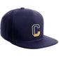Daxton Classic Snapback Initial Numbers Letters Flat Bill Visor Navy Cap