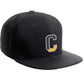 Daxton Classic Snapback Initial Numbers Letters Flat Bill Visor Black Cap