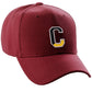 Daxton Two Tone Initial Numbers Letters Structured Baseball Burgundy Hat