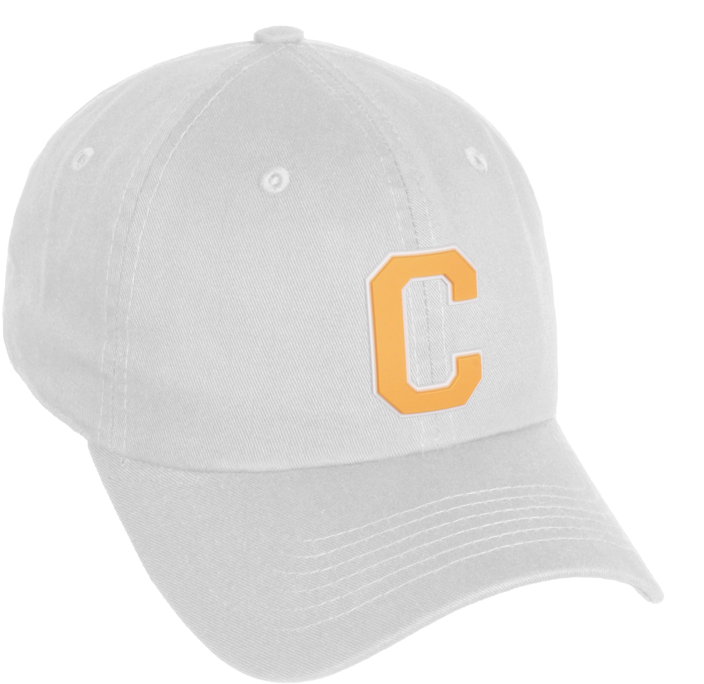 Daxton Classic 3D Varsity White Neon Orange Initial Letters Baseball Dad Hat
