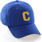 I&W Hatgear Customized Letter Initial Baseball Hat A to Z Team Colors, Blue Cap White Gold