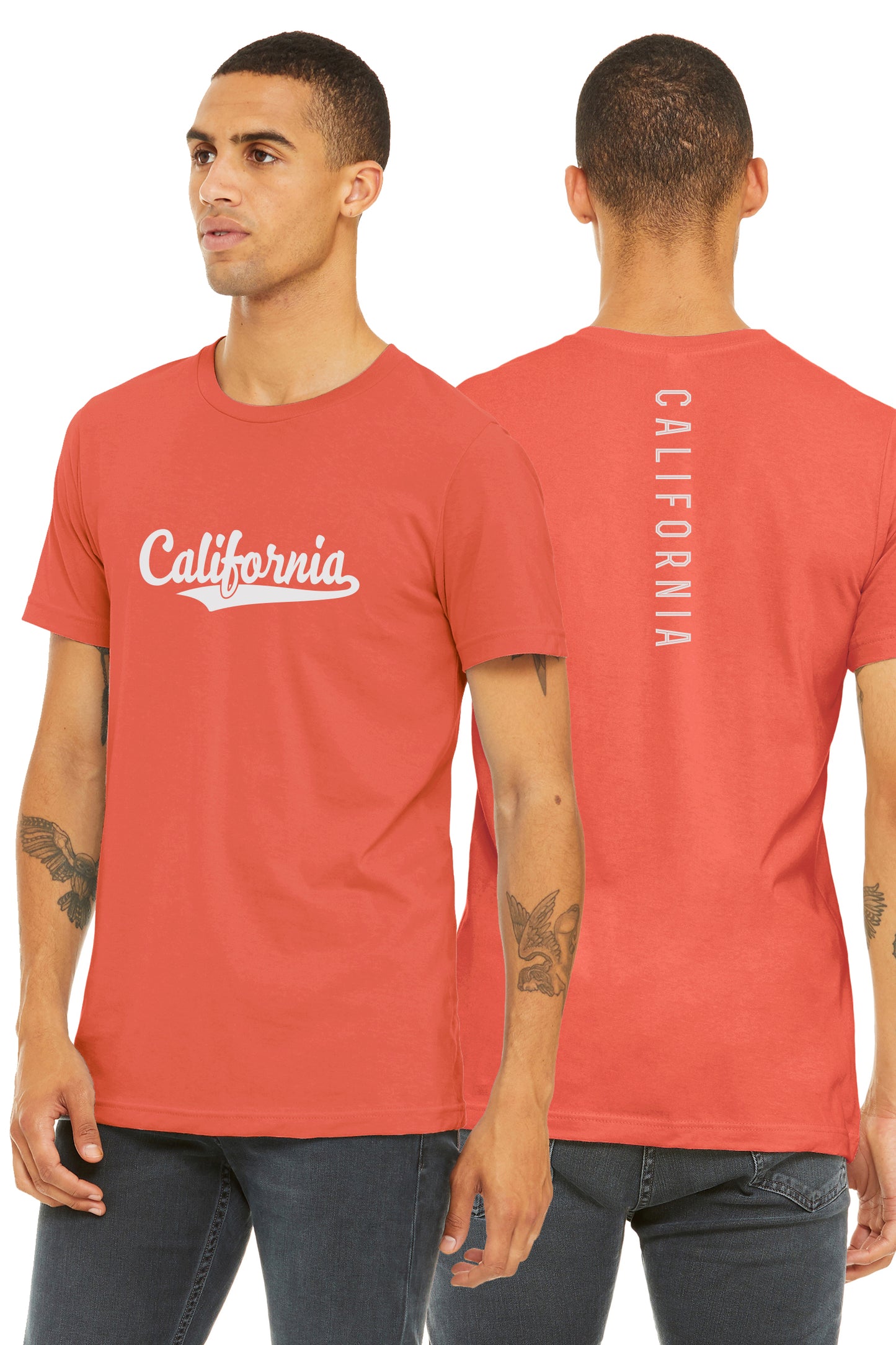 Daxton Adult Unisex Tshirt California Script with Vertical on the Back