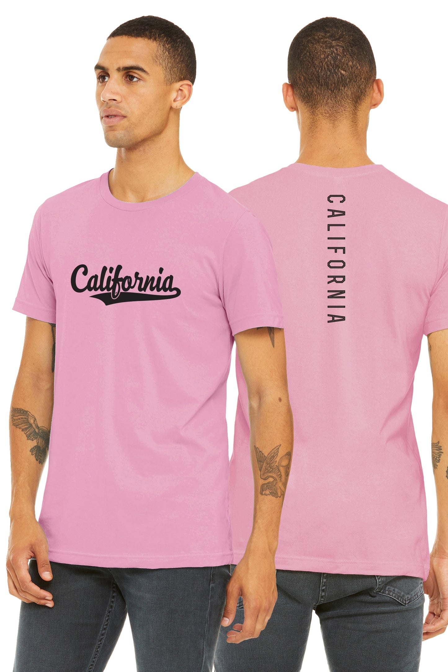 Daxton Adult Unisex Tshirt California Script with Vertical on the Back
