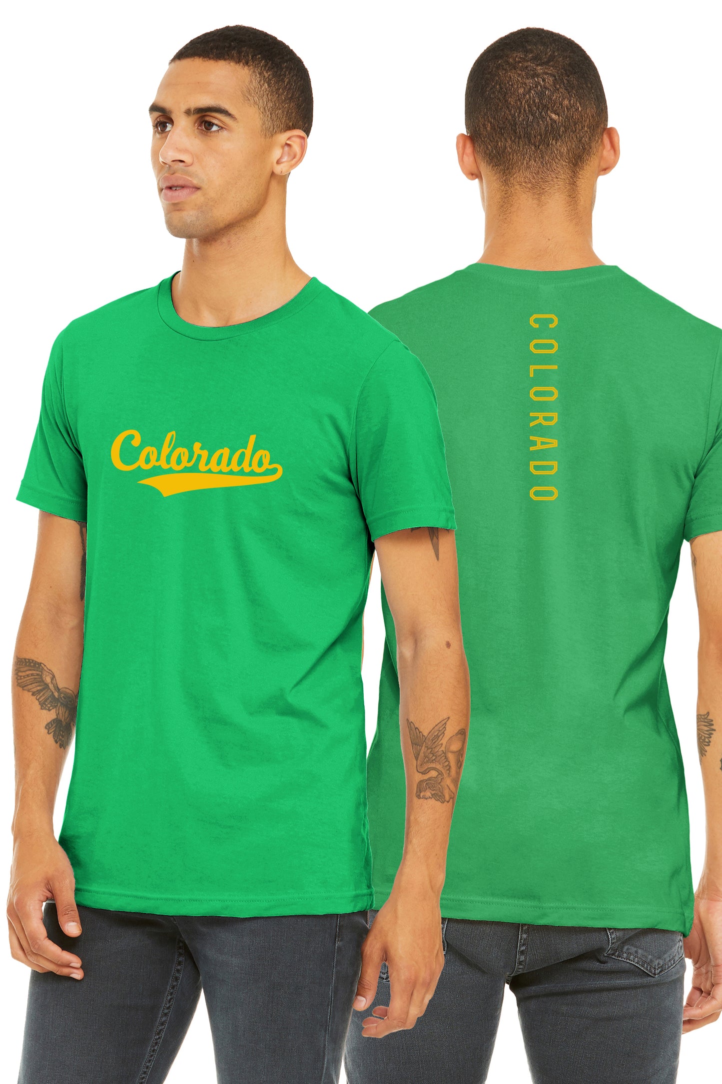 Daxton Adult Unisex Tshirt Colorado Script with Vertical on the Back