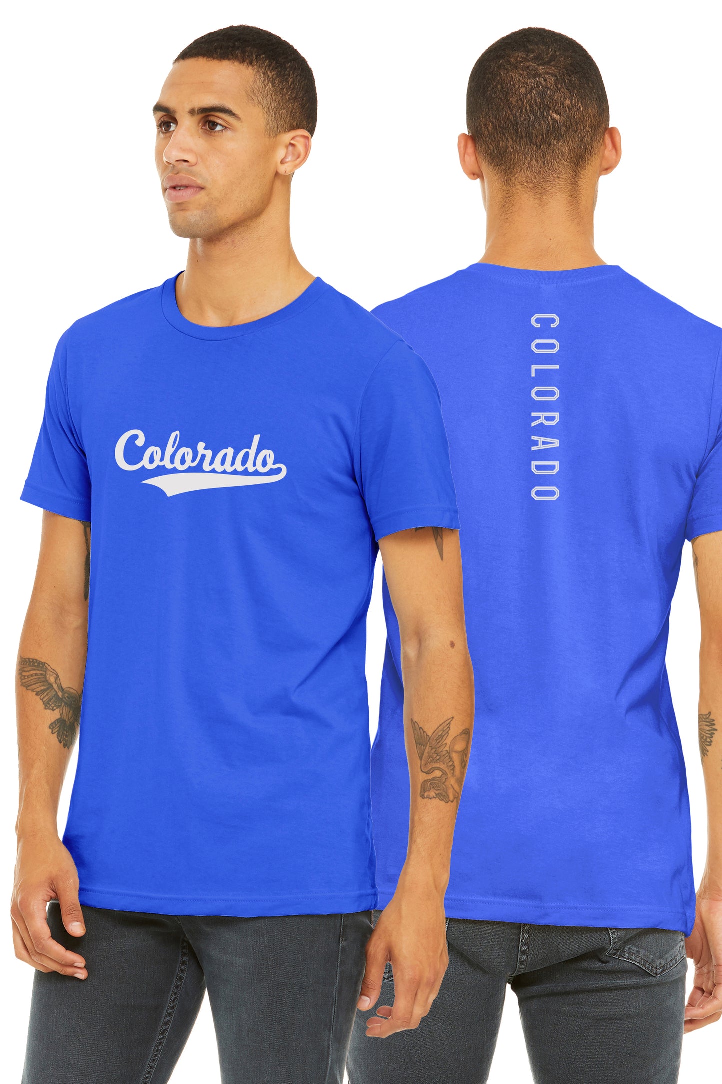 Daxton Adult Unisex Tshirt Colorado Script with Vertical on the Back