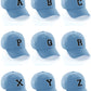 Customized Letter Initial Baseball Hat A to Z Team Colors, Sky Cap White Black