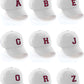 I&W Hatgear Customized Letter Initial Baseball Hat A to Z Team Colors, White Cap Blue Red
