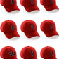 Customized Letter Initial Baseball Hat A to Z Team Colors, Red Cap White Black