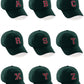 Custom Hat A to Z Initial Letters Classic Baseball Cap, Dk Green Hat White Red