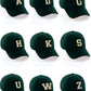 Custom Hat A to Z Initial Letters Classic Baseball Cap, Dk Green Hat Gold White