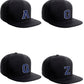 Classic Snapback Hat Custom A to Z Initial Raised Letters, Black Cap White Royal