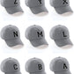 Custom Hat A to Z Initial Letters Classic Baseball Cap, Light Grey White Black