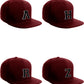 Classic Snapback Hat Custom A to Z Initial Letters, Burgundy Cap White Black