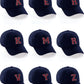 I&W Hatgear Customized Letter Initial Baseball Hat A to Z Team Colors, Navy Cap White Red