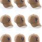 I&W Hatgear Customized Letter Initial Baseball Hat A to Z Team Colors, Khaki Cap White Navy
