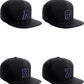 Classic Snapback Hat Custom A to Z Initial Raised Letter, Black Cap White Navy