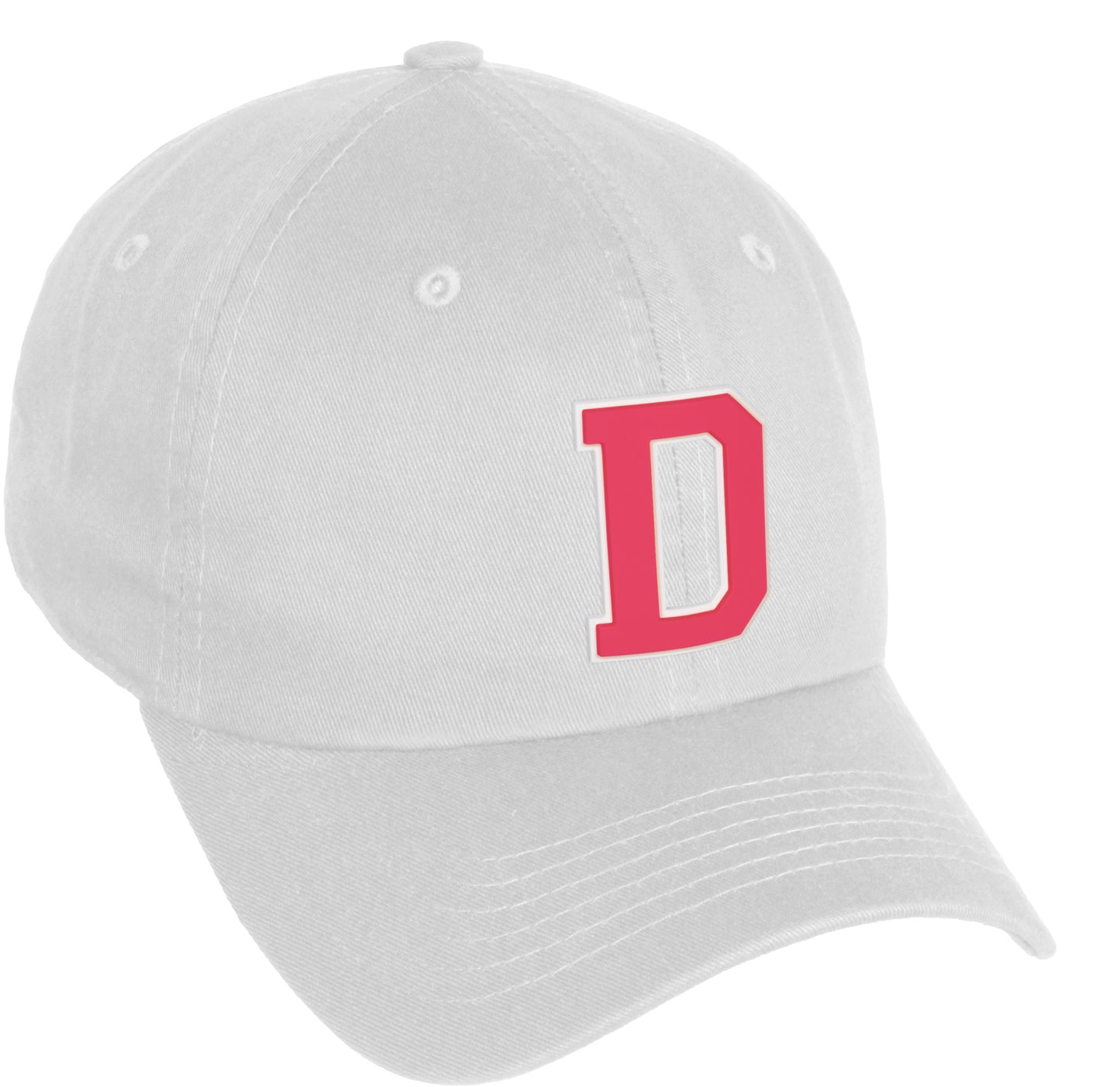 Daxton Classic 3D Varsity White Rose Initial Letters Baseball Dad Hat